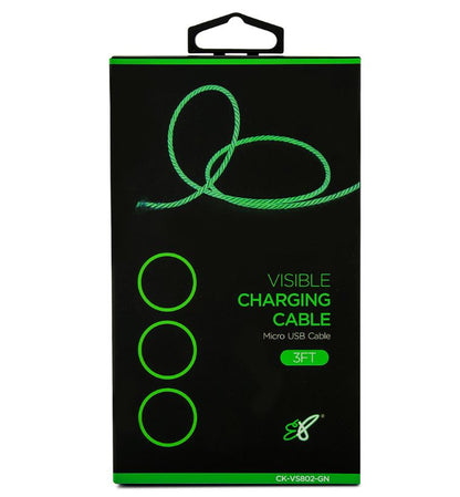 Astrotek 1m LED Light Up Visible Flowing Micro USB Charger Data Cable Green Charging Cord for Sam... - Image 3
