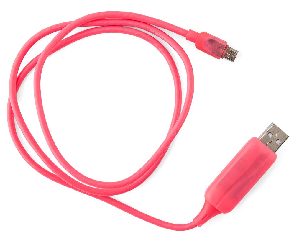 Astrotek 1m LED Light Up Visible Flowing Micro USB Charger Data Cable Pink Charging Cord for Sams...