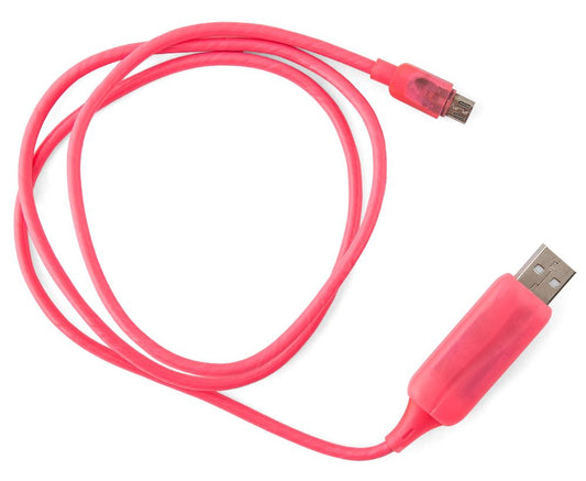 Astrotek 1m LED Light Up Visible Flowing Micro USB Charger Data Cable Pink Charging Cord for Sams...