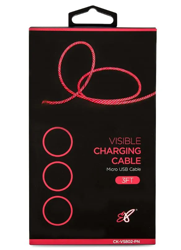 Astrotek 1m LED Light Up Visible Flowing Micro USB Charger Data Cable Pink Charging Cord for Sams... - Image 2