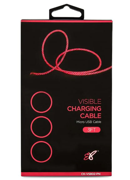 Astrotek 1m LED Light Up Visible Flowing Micro USB Charger Data Cable Pink Charging Cord for Sams... - Image 2