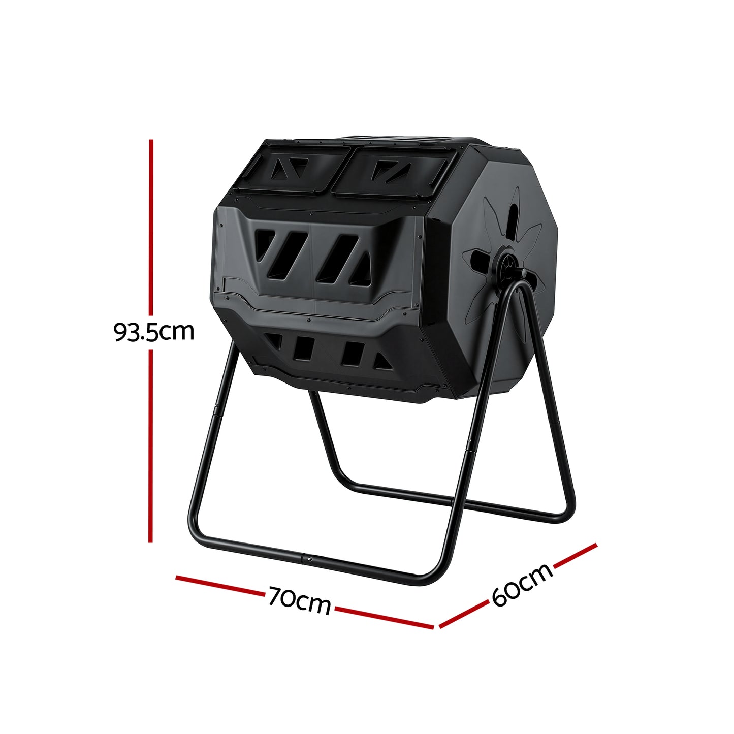 Gardeon Compost Bin Dual-Chamber 160L Composter Tumbler Rotating Garden Recycle Food Waste - Image 2