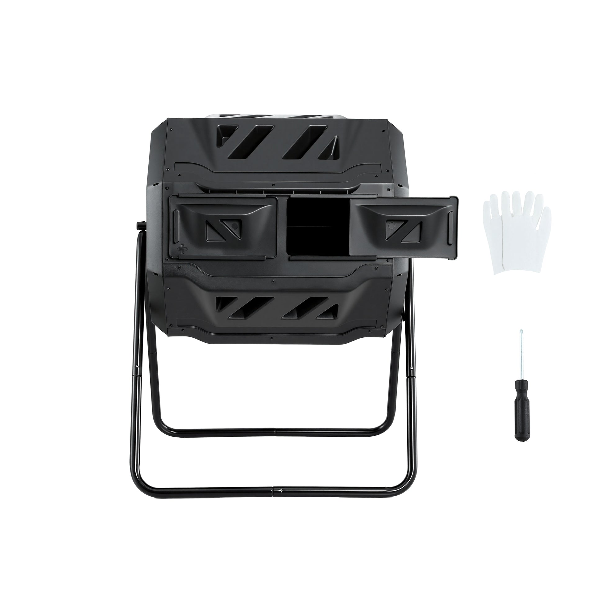 Gardeon Compost Bin Dual-Chamber 160L Composter Tumbler Rotating Garden Recycle Food Waste - Image 3