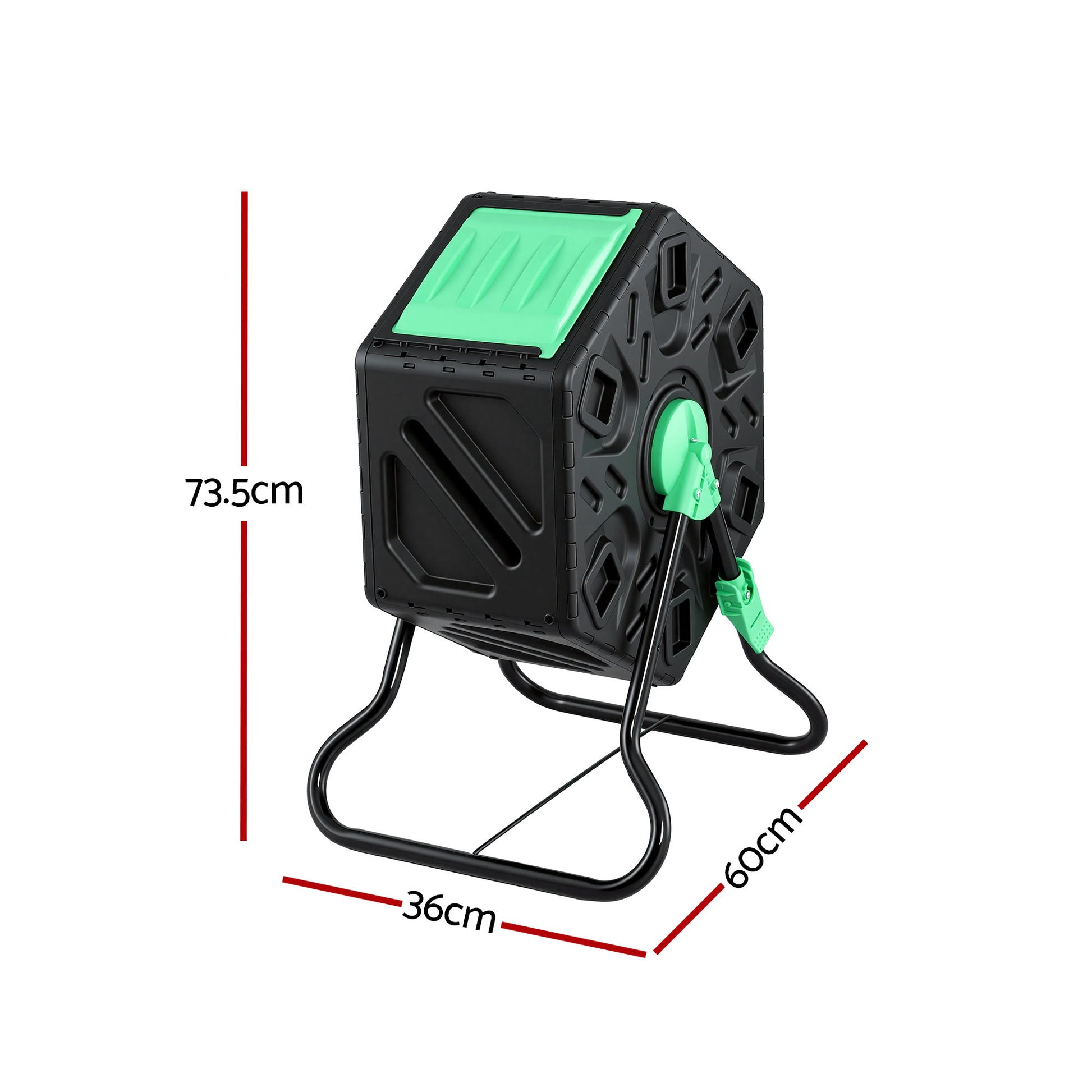Gardeon Compost Bin 65L Composter Tumbler Rotating Outdoor With Sliding Door - Image 2