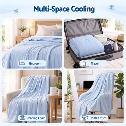 Giselle Cooling Blanket 140cm x 210cm Single Summer Quilt Sleepers Double Sided - Image 5