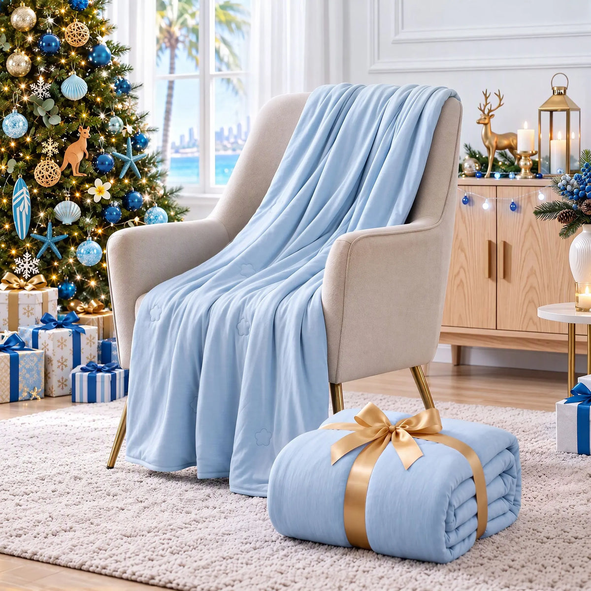 Giselle Cooling Blanket 140cm x 210cm Single Summer Quilt Sleepers Double Sided - Image 7
