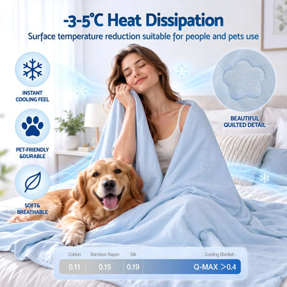 Giselle Cooling Blanket Double 180 x 210cm Summer Quilt Lightweight Hot Sleepers - Image 3
