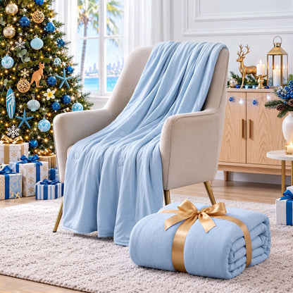 Giselle Cooling Blanket Double 180 x 210cm Summer Quilt Lightweight Hot Sleepers - Image 7