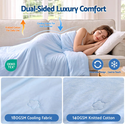 Giselle Cooling Blanket 210cm x 210cm Queen Summer Quilt Sleepers Double Sided - Image 4