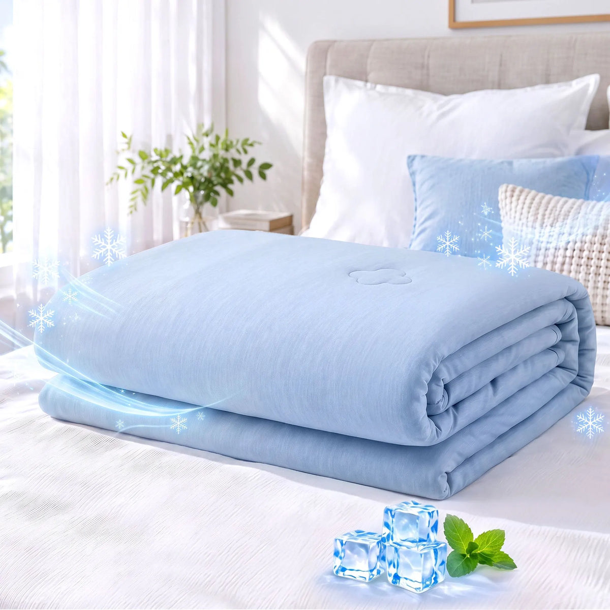 Giselle Cooling Blanket 240cm x 210cm King Summer Quilt Sleepers Double Sided