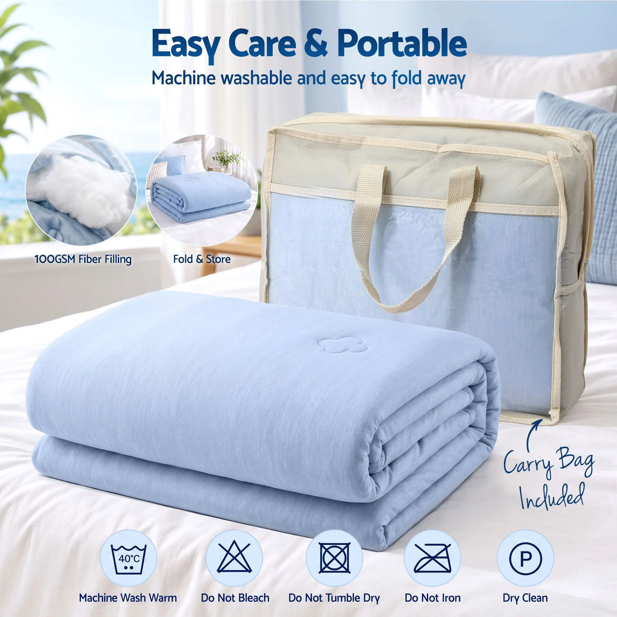 Giselle Cooling Blanket 240cm x 210cm King Summer Quilt Sleepers Double Sided - Image 6