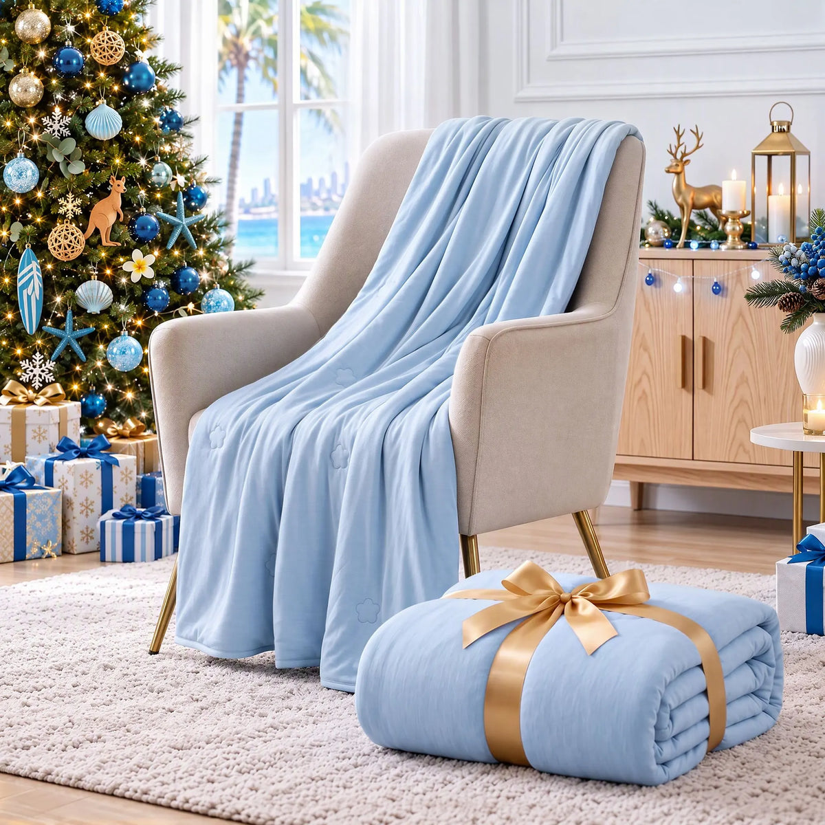 Giselle Cooling Blanket 240cm x 210cm King Summer Quilt Sleepers Double Sided - Image 7