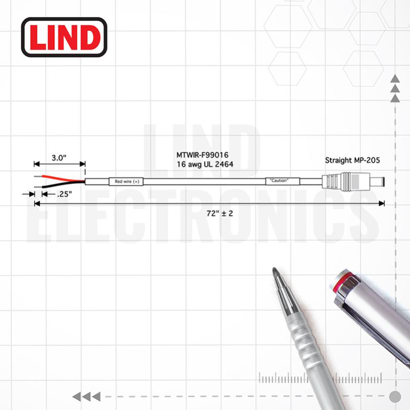 Lind CBLIP-F00058 Bare Wire Input - Laptop Power & Charging Accessories