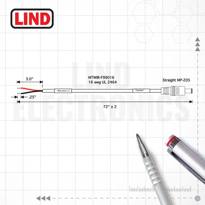 Lind CBLIP-F00058 Bare Wire Input - Laptop Power & Charging Accessories