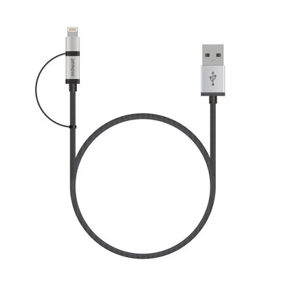 (LS) mbeat® 1m Lightning and Micro USB Data Cable - 2-in-1/Aluminmum Shell Crush-Proof/Nylon Brai... - Image 3