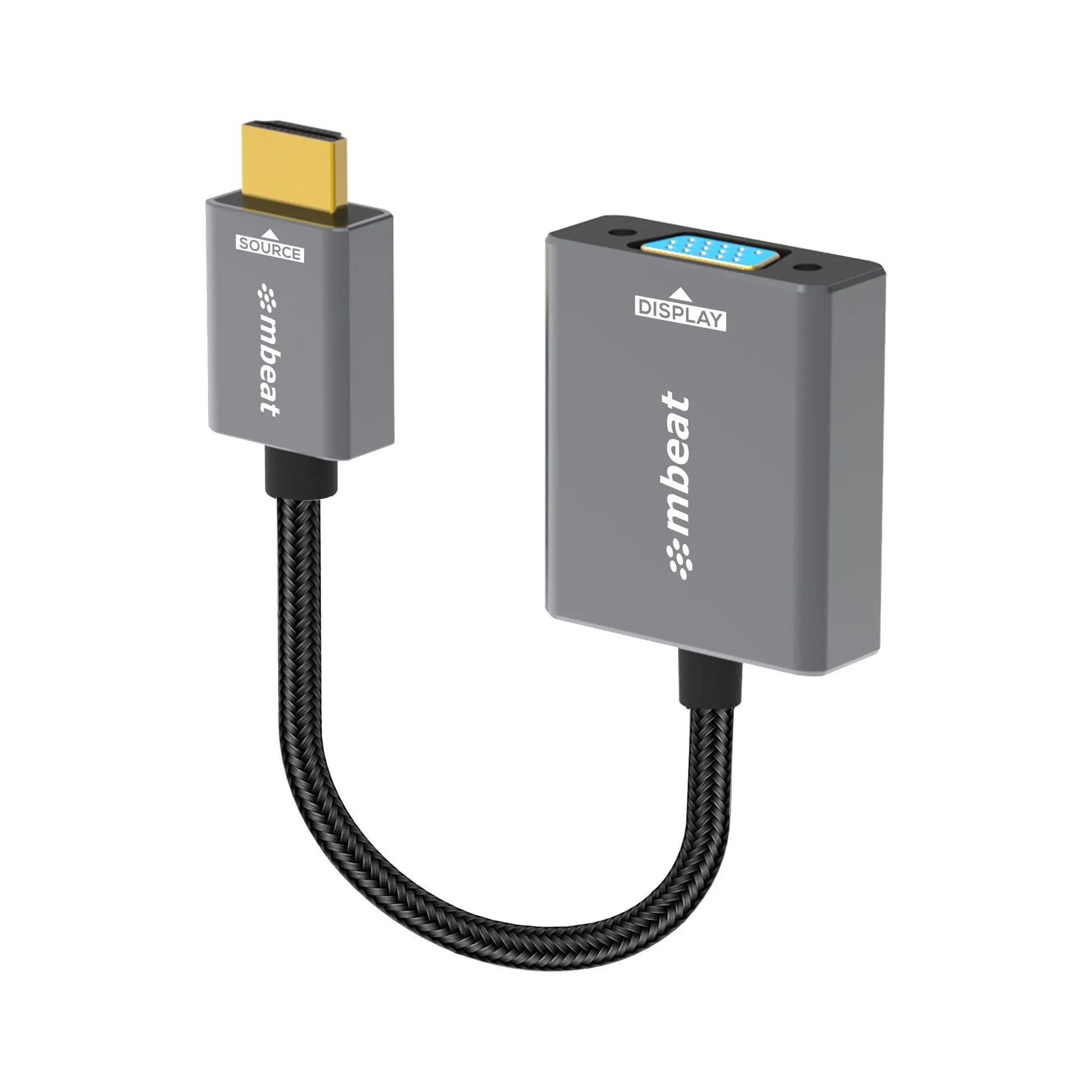 mbeat® Tough Link HDMI to VGA Adapter  HDMI Support Version: 2.1  Cable Length: 15cm  Up to 1080p...