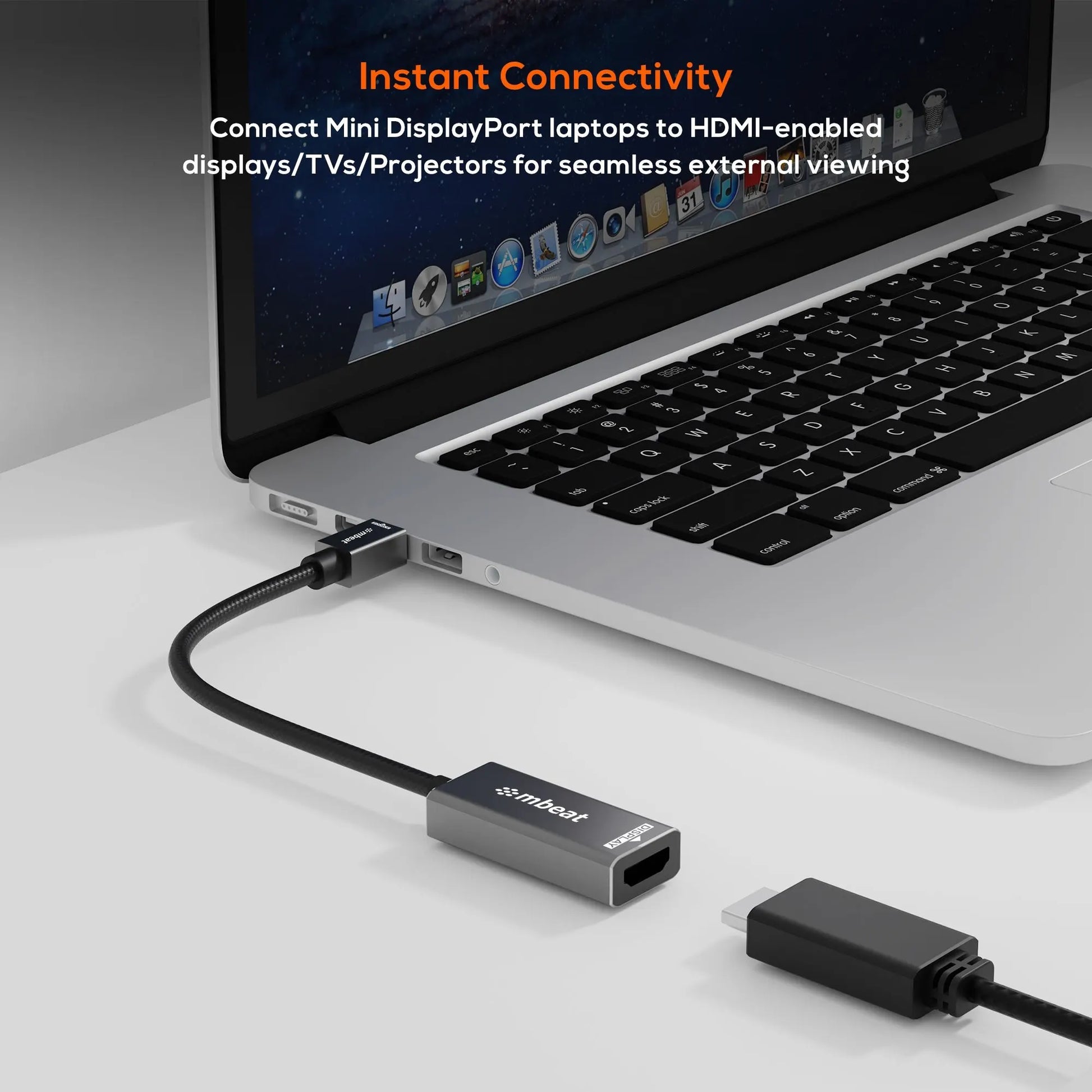 mbeat® Tough Link Mini DisplayPort to HDMI Adapter  Seamless Connectivity  HDMI Version: 1.3  108... - Image 2