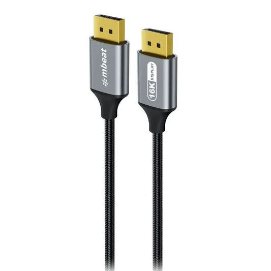 mbeat® Tough Link 1.8m 16K DP to DP Cable - Space Grey 40Gbps 180cm × 2.2cm × 1.10cm - Cables