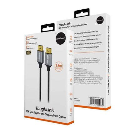 mbeat® Tough Link 1.8m 16K DP to DP Cable - Space Grey 40Gbps 180cm × 2.2cm × 1.10cm - Cables - Image 3