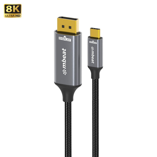 mbeat® Tough Link 8K 1.8m USB-C to DisplayPort Cable  Up to 8K@60Hz (7680×4320) USB-C Version: 3.2 Gen 2 Product Weight: 76.3g