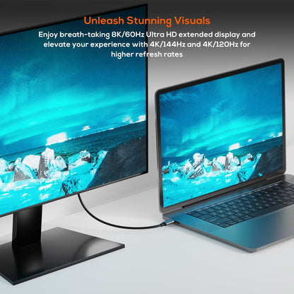 mbeat® Tough Link 8K 1.8m USB-C to DisplayPort Cable  Up to 8K@60Hz (7680×4320) USB-C Version: 3.2 Gen 2 Product Weight: 76.3g