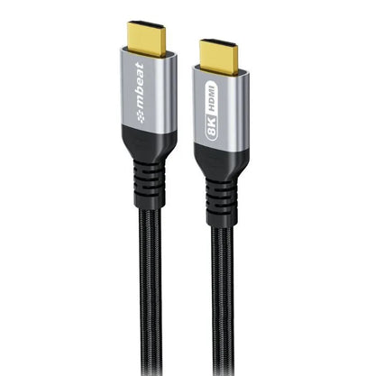 mbeat® Tough Link 3m Certified 8K HDMI Cable - Space Grey HDMI 2.1 (male) to HDMI 2.1 (male) 48Gb...