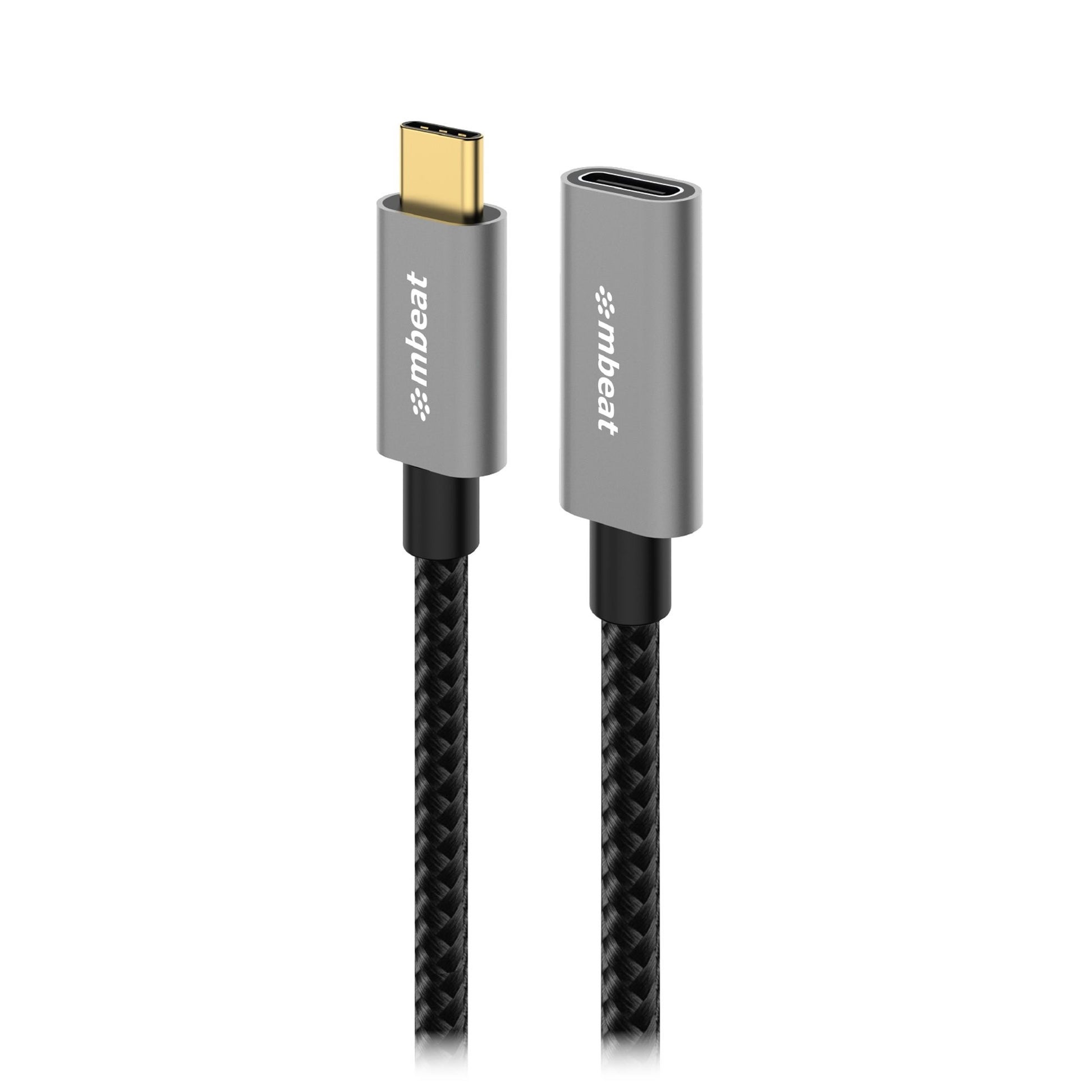 mbeat® Tough Link 1m USB 3.2 Gen2 USB-C Extension Cable - Space Grey Video Resolution: Maximum 4K...