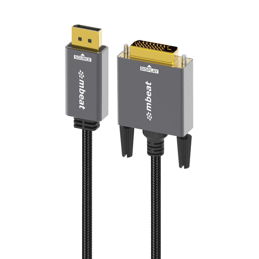 mbeat® Tough Link 1.8m DisplayPort to DVI-D Cable Effortless plug and play Resolutions up to 1080...