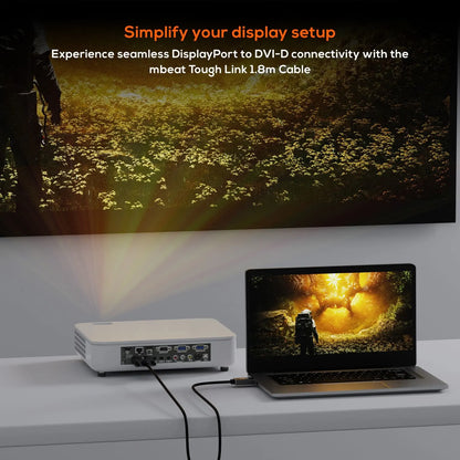 mbeat® Tough Link 1.8m DisplayPort to DVI-D Cable Effortless plug and play Resolutions up to 1080... - Image 2