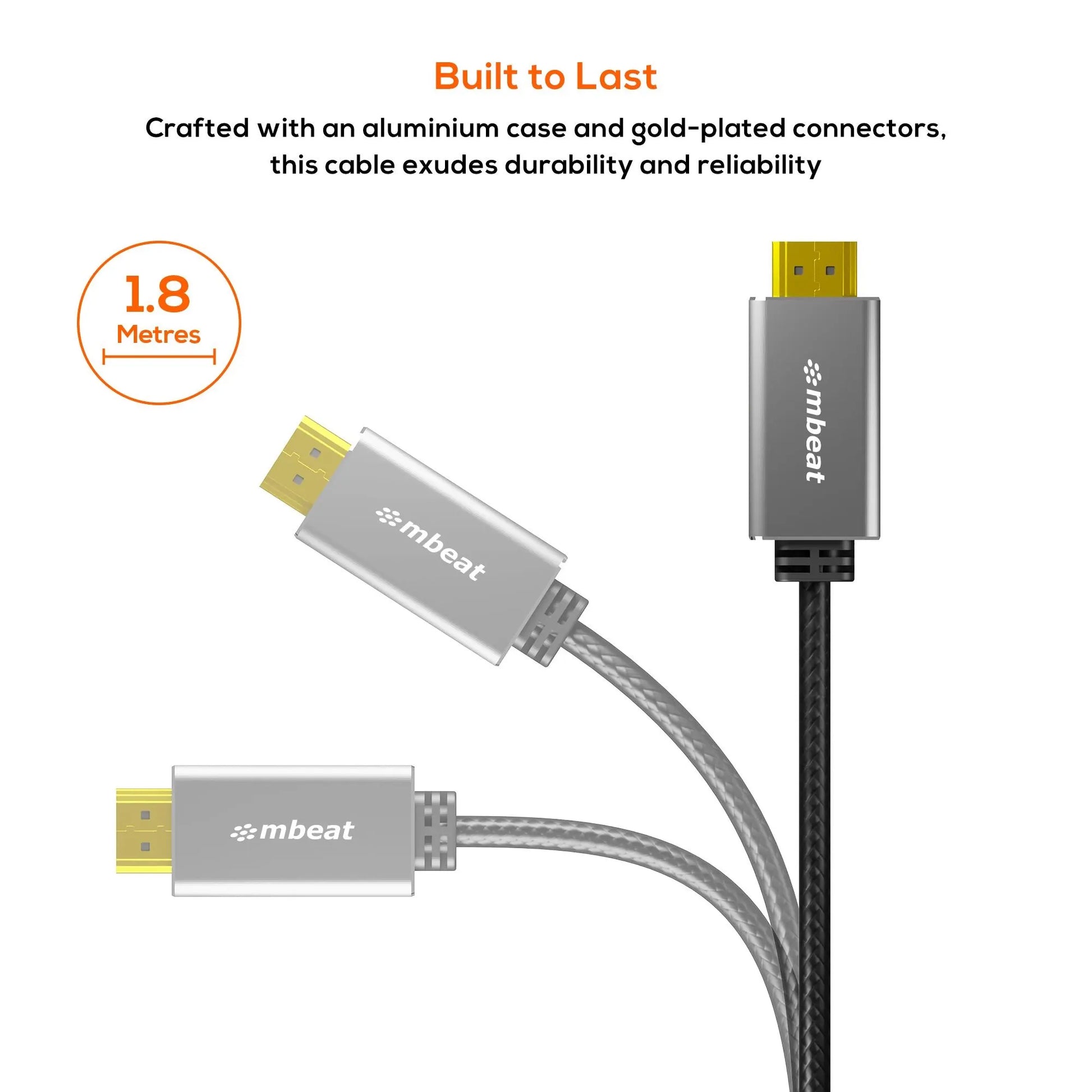 (LS) mbeat® Tough Link 1.8m HDMI to DVI Cable  Up to 1080p@60Hz (1920×1080)  Cable Length: 1.8m P... - Image 2