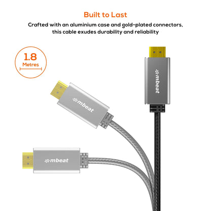(LS) mbeat® Tough Link 1.8m HDMI to DVI Cable  Up to 1080p@60Hz (1920×1080)  Cable Length: 1.8m P... - Image 2