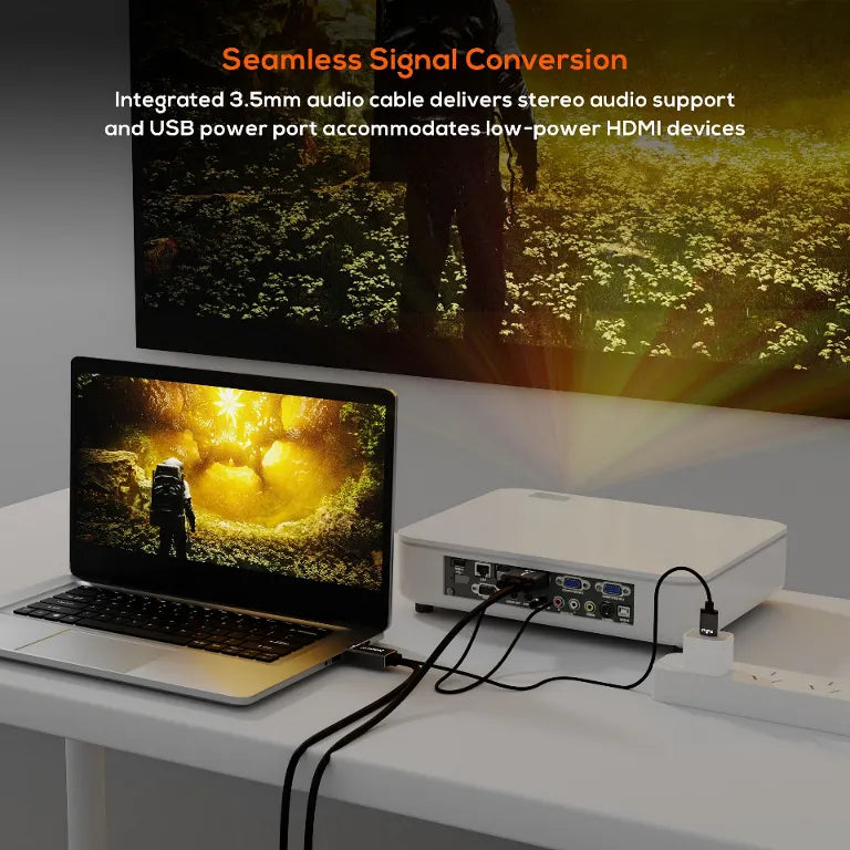 (LS) mbeat® Tough Link 1.8m HDMI to VGA Cable with USB Power  3.5mm Audio Up to 1080p@60Hz (1920×... - Image 2