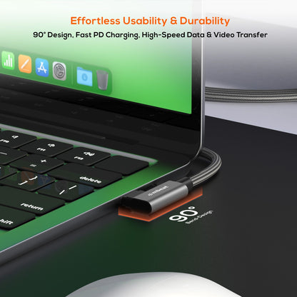 mbeat® Tough Link 1.8m L-Shape USB 3.2 Gen2 USB-C Cable - Space Grey Data Transfer Rate: Maximum... - Image 2