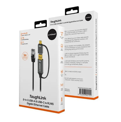 (LS) mbeat® Tough Link 3m USB  USB-C to RJ45 Ethernet Cable - Space Grey - Cables - Image 4