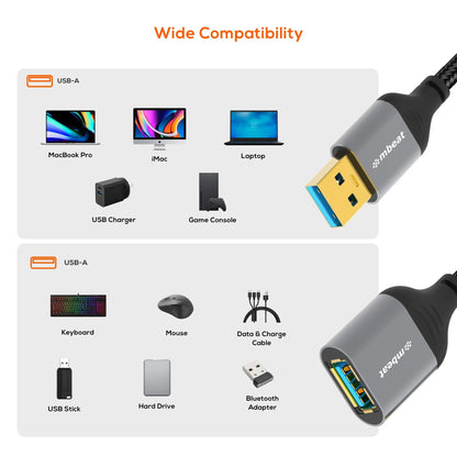 mbeat® Tough Link 1.8m USB 3.0 to USB 3.0 Extension Cable  Plug-and-Play Adaptive Practicality Sp... - Image 3