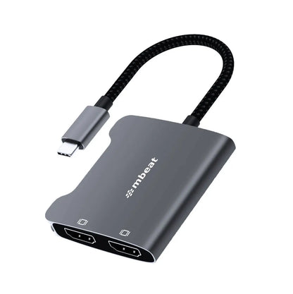 mbeat® Tough Link USB-C to Dual 4K HDMI Adapter DisplayPort Alt Mode HDMI USB-C Cable Legnth 17.5...