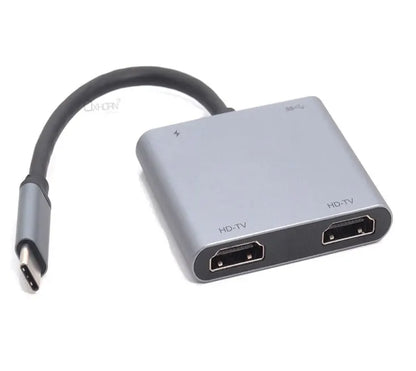 Oxhorn 4-in-1 USB-C to 2x HDMI 1xUSB3.0 1xUSB-C Charging Port 100W Power Delivery Support 4K@30Hz... - Image 2