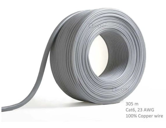 Network Cable Cat6 305m Roll Un-shielded twisted pair UTP 23AWG PVC solid pure 0.56mm copper wire...