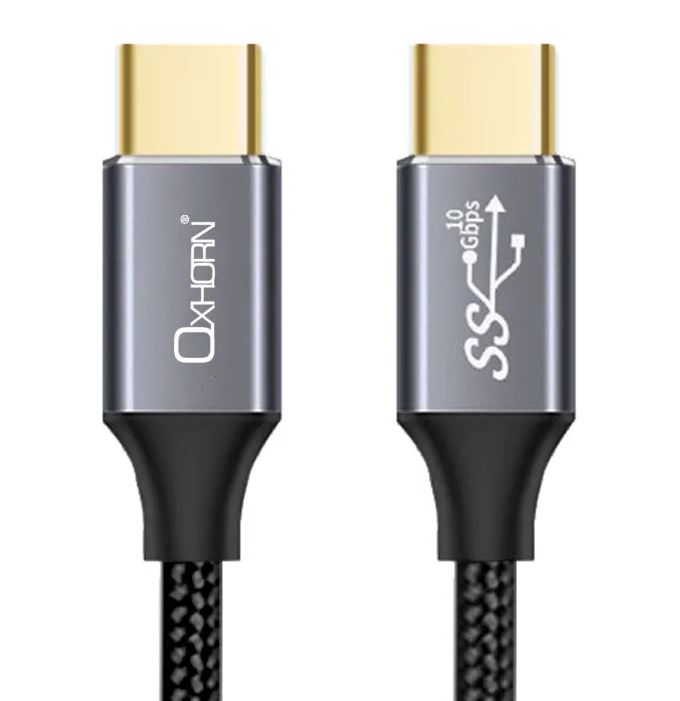 Oxhorn USB C to USB C 3.2 Gen2 Cable 3m 10Gbps 20V 5A 4K@60Hz video E-Marker Chip Cable - Cables