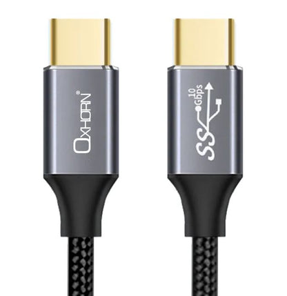 Oxhorn USB C to USB C 3.2 Gen2 Cable 3m 10Gbps 20V 5A 4K@60Hz video E-Marker Chip Cable - Cables