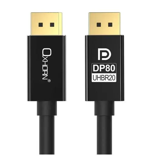 Oxhorn 4K DisplayPort 2.1 DP80 Cable 1.8m Male to Male V2.1 16K@60Hz Gold-Plated Aluminum High Sp...