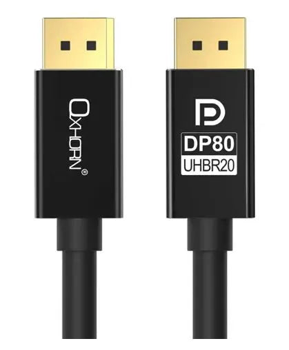 Oxhorn 4K DisplayPort 2.1 DP80 Cable 1.8m Male to Male V2.1 16K@60Hz Gold-Plated Aluminum High Sp...