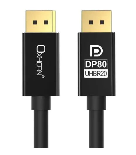 Oxhorn 4K DisplayPort 2.1 DP80 Cable 3m Male to Male V2.1 16K@60Hz Gold-Plated Aluminum High Spee...