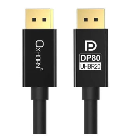 Oxhorn 4K DisplayPort 2.1 DP80 Cable 5m Male to Male V2.1 16K@60Hz Gold-Plated Aluminum High Spee...