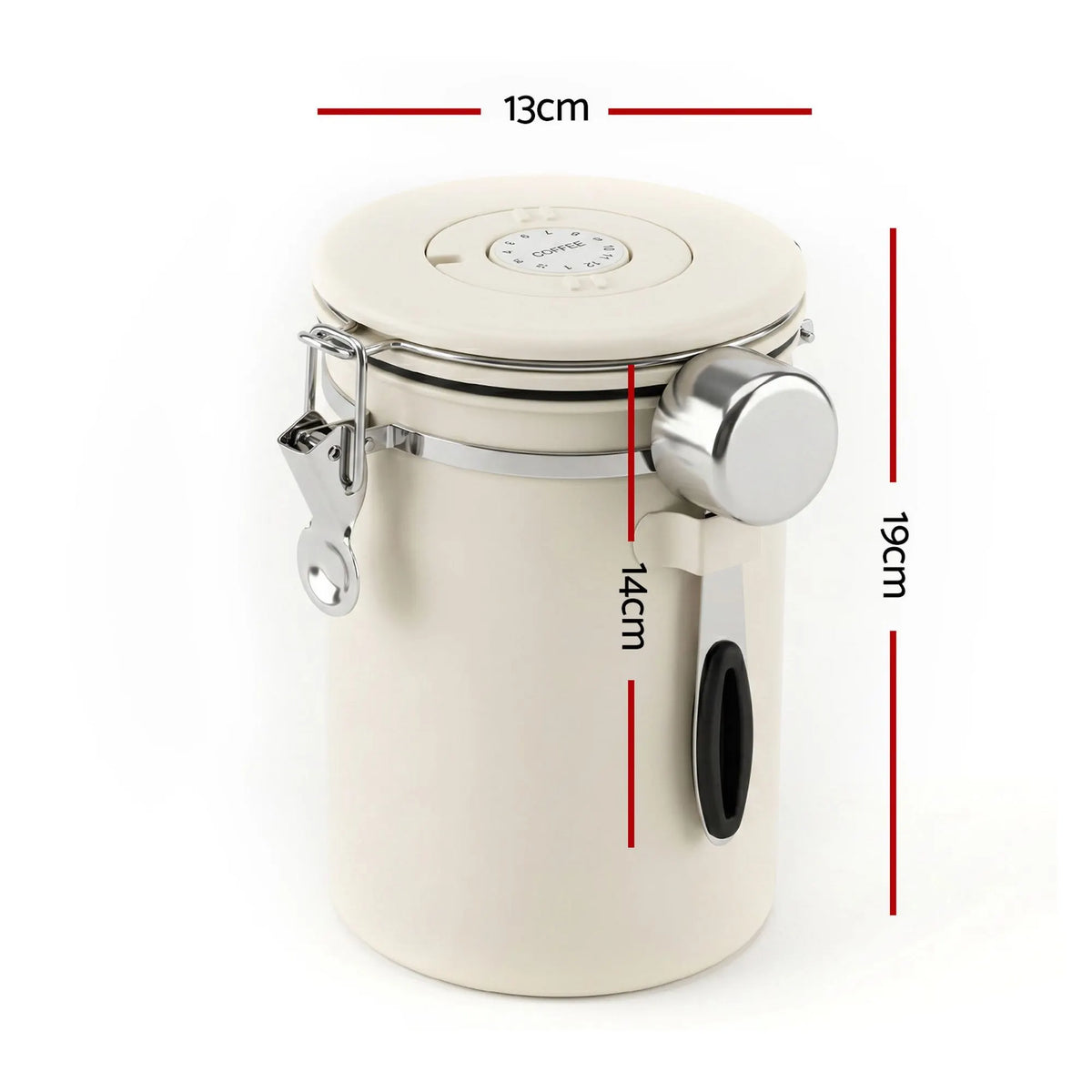 5-Star Chef 1.8L Stainless Steel Coffee Bean Storage Container Coffee Canister - Image 2