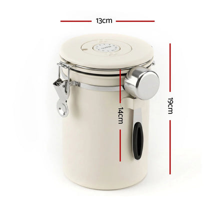 5-Star Chef 1.8L Stainless Steel Coffee Bean Storage Container Coffee Canister - Image 2