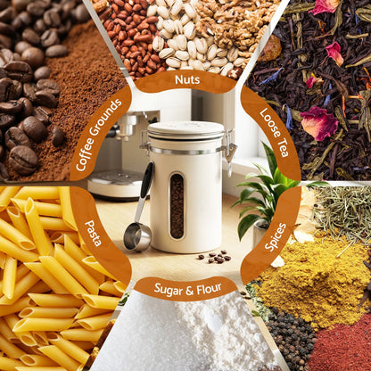 5-Star Chef 1.8L Stainless Steel Coffee Bean Storage Container Coffee Canister - Image 8