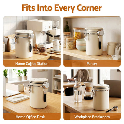 5-Star Chef 1.8L Stainless Steel Coffee Bean Storage Container Coffee Canister - Image 9