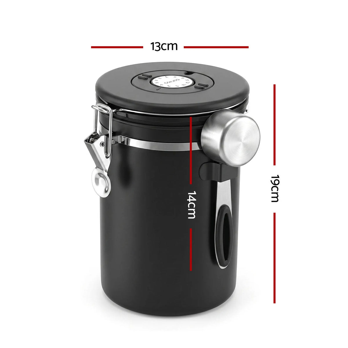 5-Star Chef 1.8L Stainless Steel Coffee Bean Storage Container Coffee Canister - Image 2