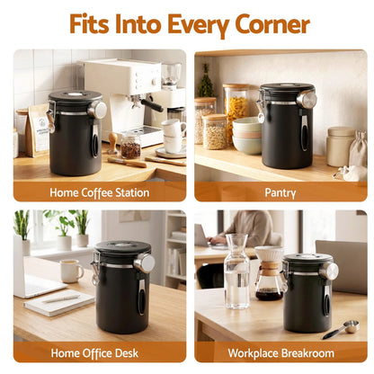 5-Star Chef 1.8L Stainless Steel Coffee Bean Storage Container Coffee Canister - Image 9